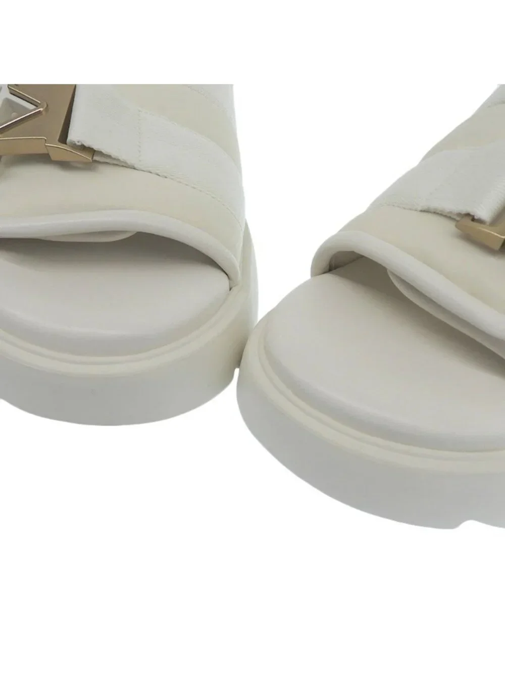 Bottega Veneta Flash Sandals Double Buckle Slide 43 Ivory Almost